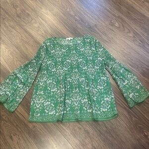Max Studio Green Floral Blouse